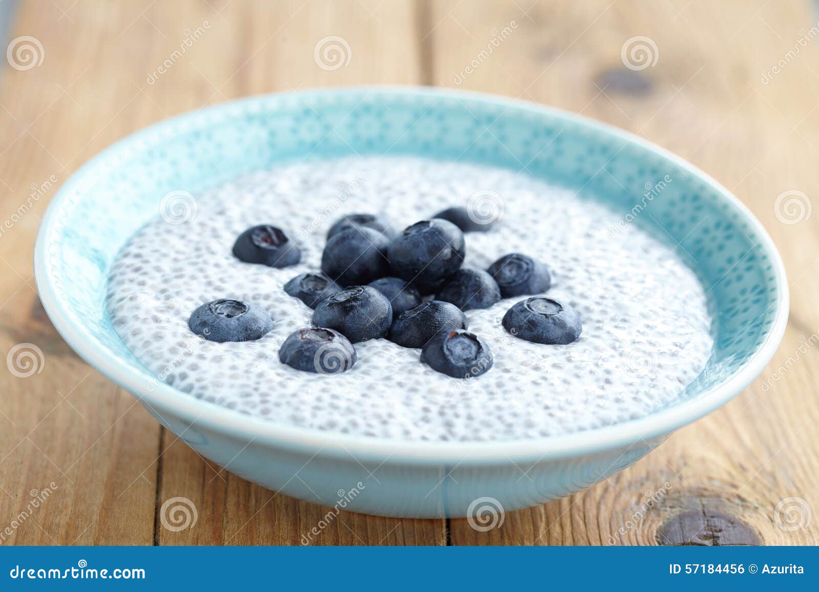 Chia Pudding with Blueberry Stock Photo Image of healthy, organic