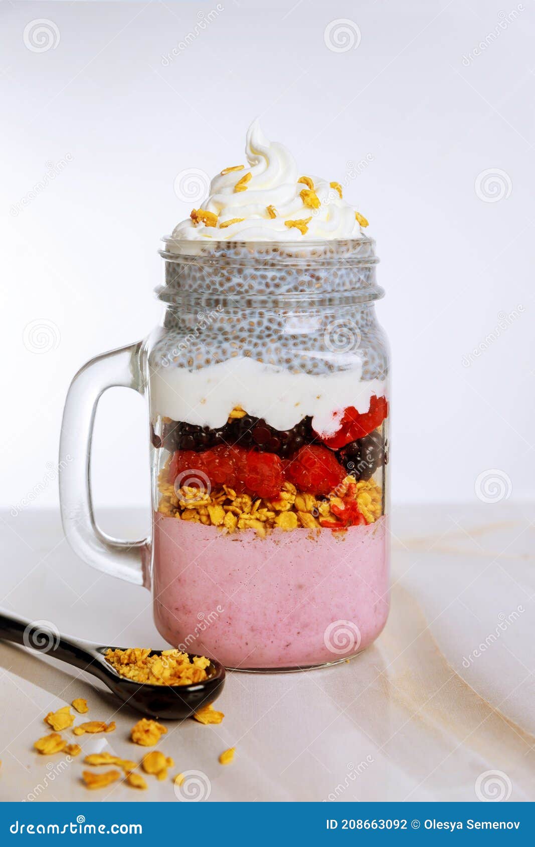 Chia Pudding with Fresh Berries, Yogurt and Granola Stock Photo Image of fruit, gourmet: 208663092