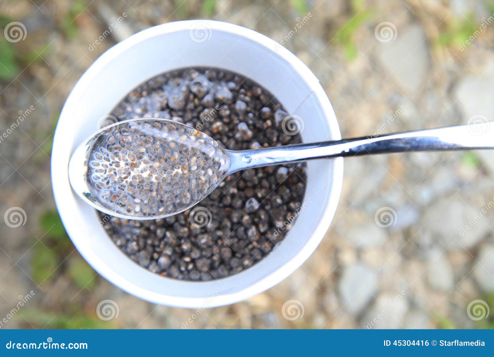 Chia Seeds in Water stock photo. Image of vegan, ingredient 45304416