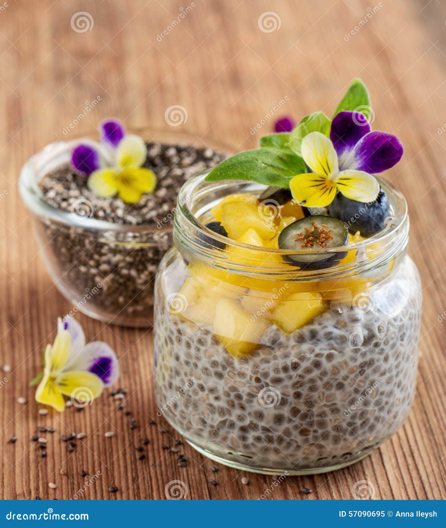 Chia Seeds and Yogurt Pudding Stock Image Image of portion, dessert