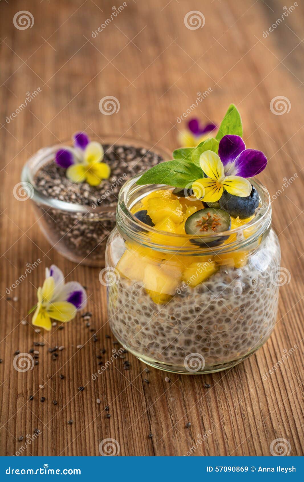 Chia Seeds and Yogurt Pudding Stock Image Image of healthy, glass