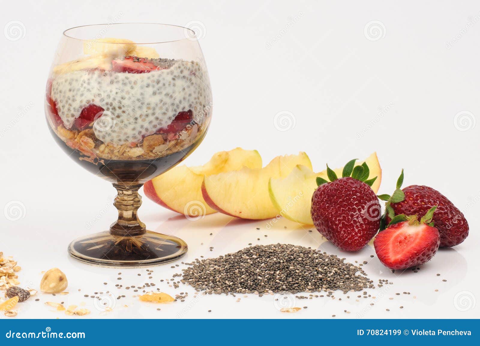 Chia, Strawberries and Yogurt Stock Image Image of delicious, grained
