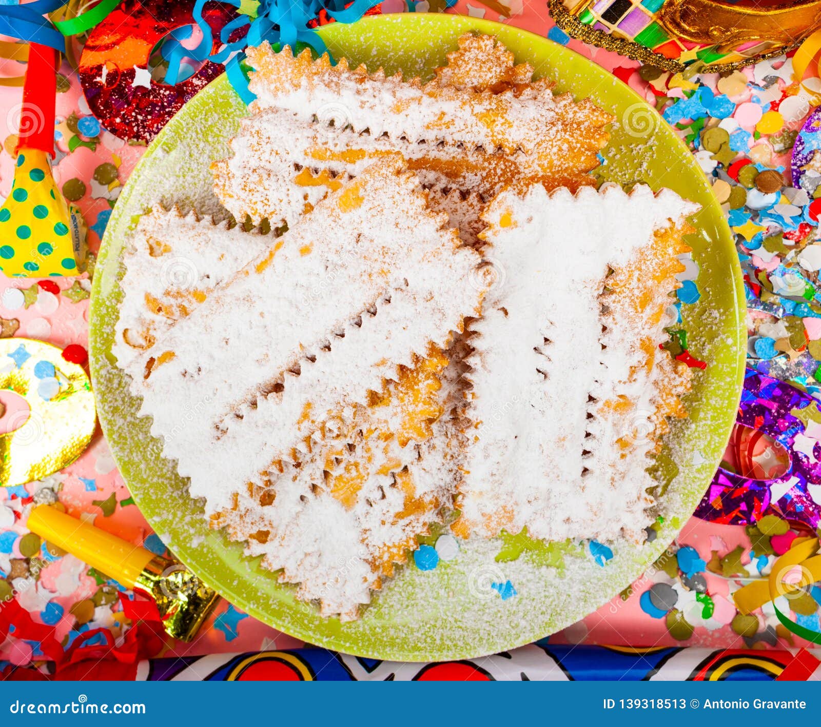 chiacchiere or cenci, typical italian dessert for carnival