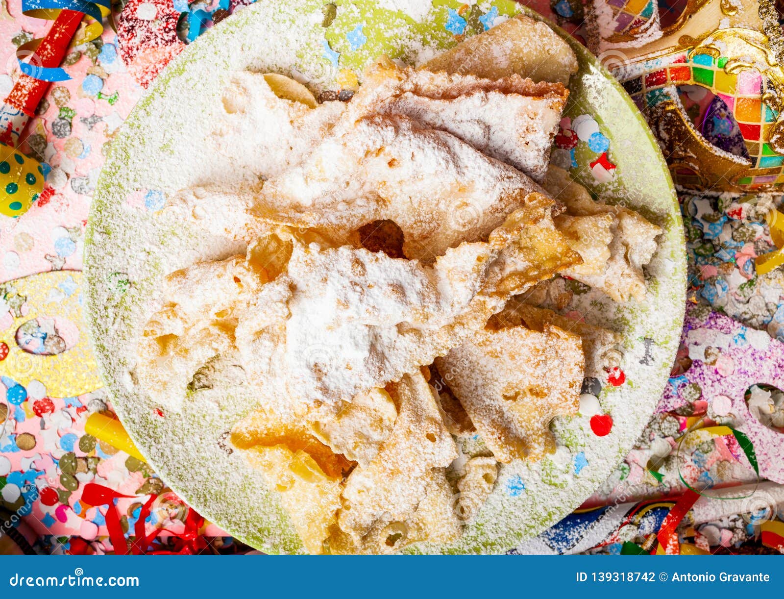 chiacchiere or cenci, typical italian dessert for carnival