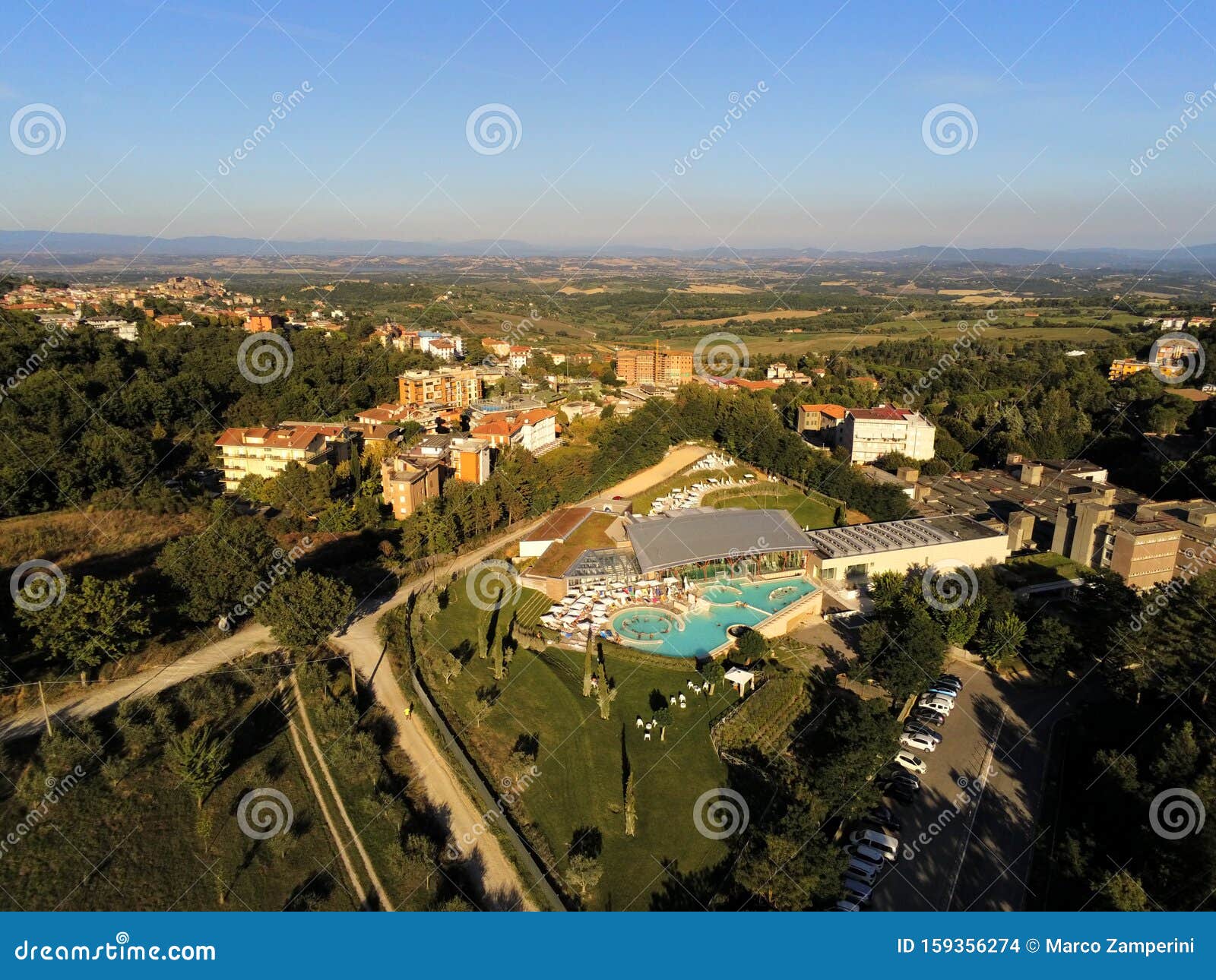 chianciano terme tuscany italy drone panorama