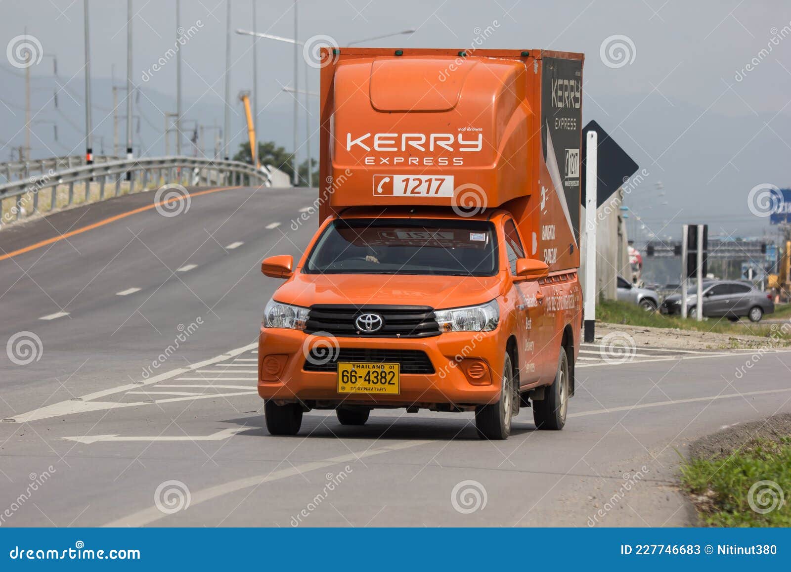 Kerry Logistic Container Pickup  Truck  Editorial Stock 