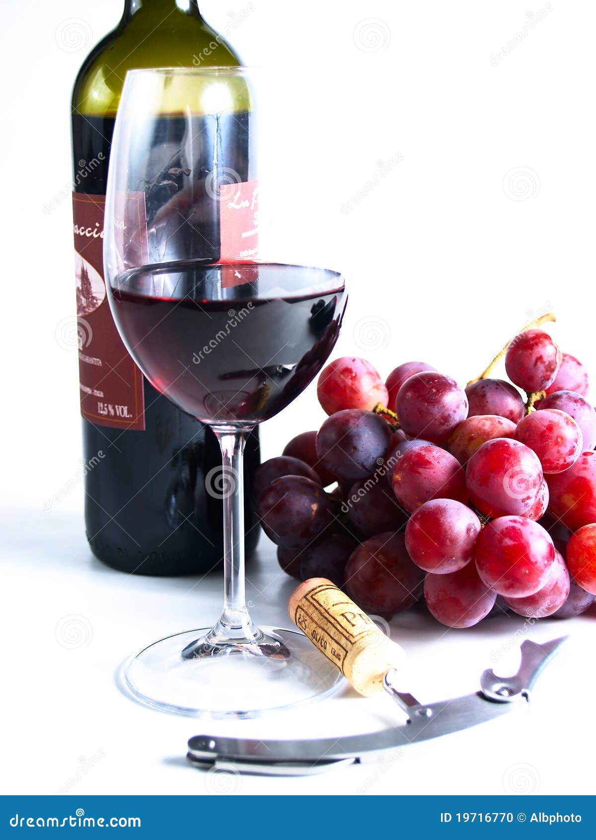 Chianti Reserve Red Wine, Glass, Grapes Stock Photo Image 19716770
