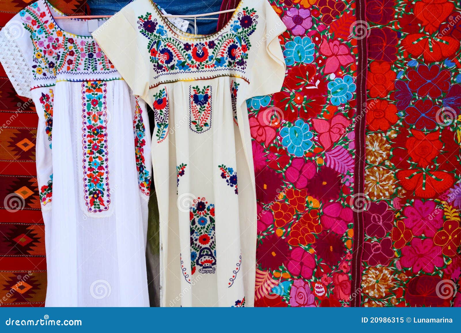 chiapas mayan dress embroidery and serape