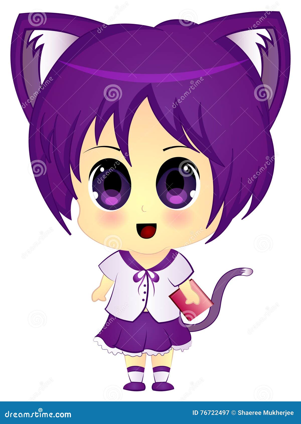 cute chibi anime cat girl