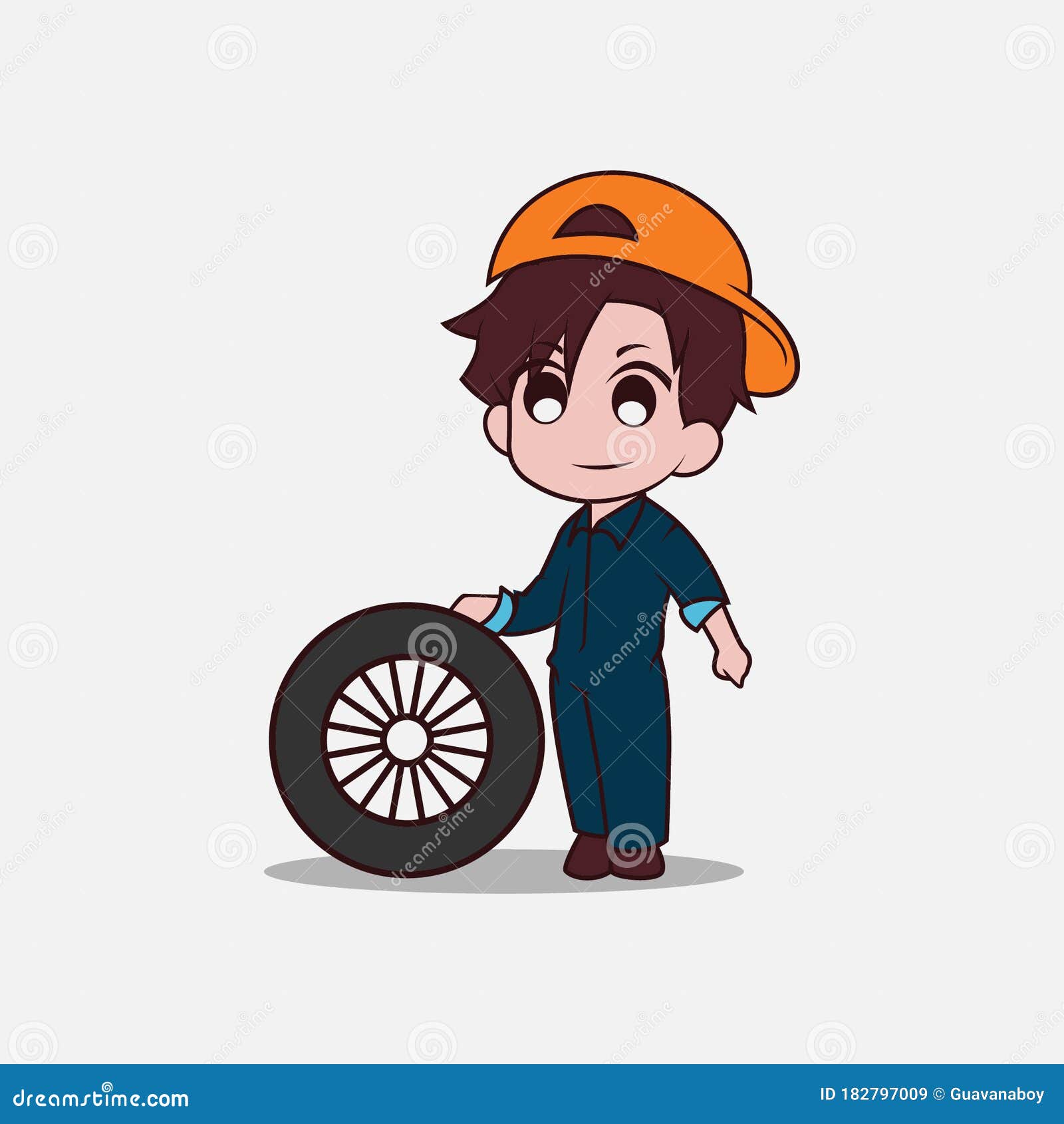 Chibi Anime Engineer Mascot Template Design Stock Vector - Illustration of  solution, technician: 182797009