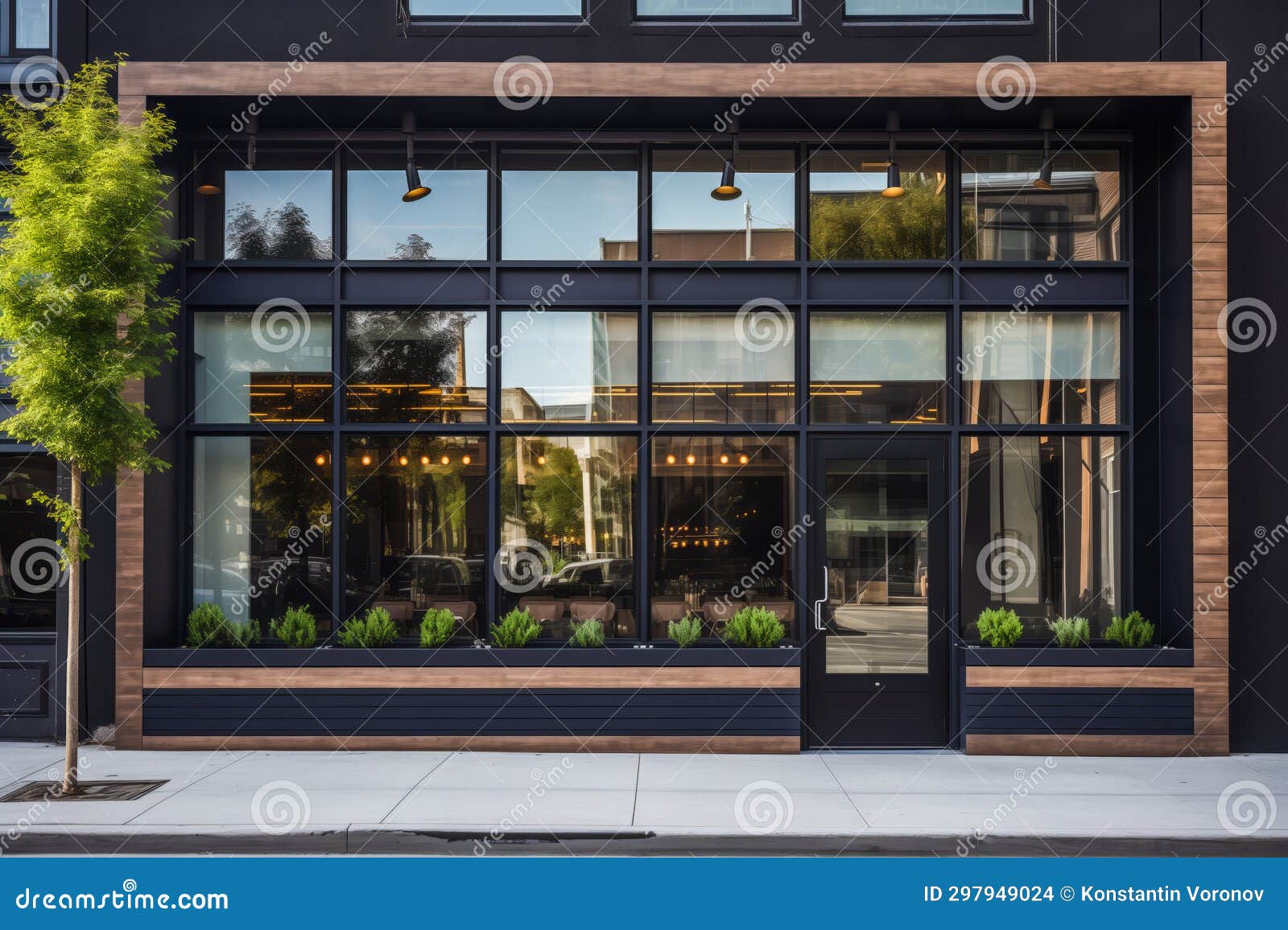 Chic Burger Restaurant with Brick Wall Facade and Warm Interior