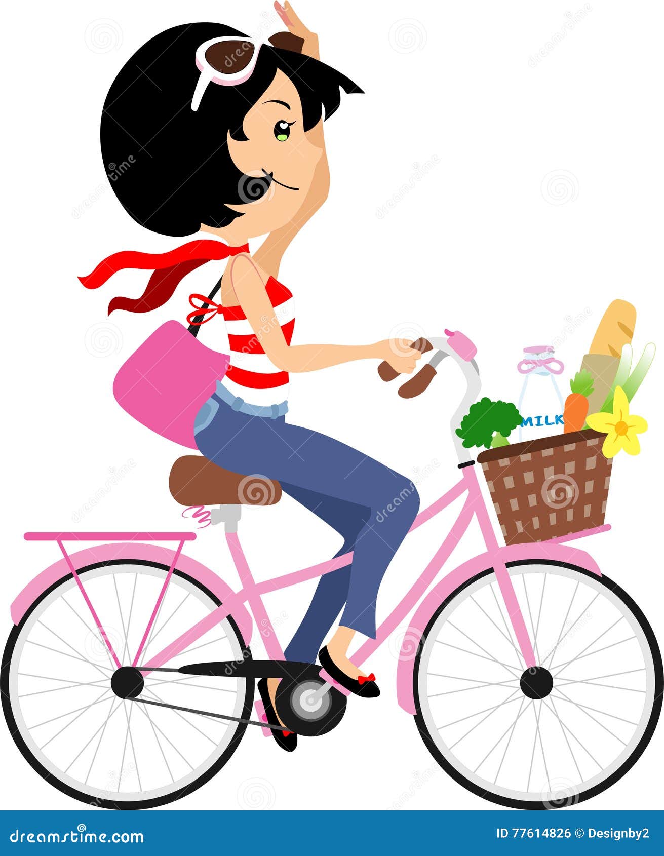clipart girl riding bicycle - photo #45