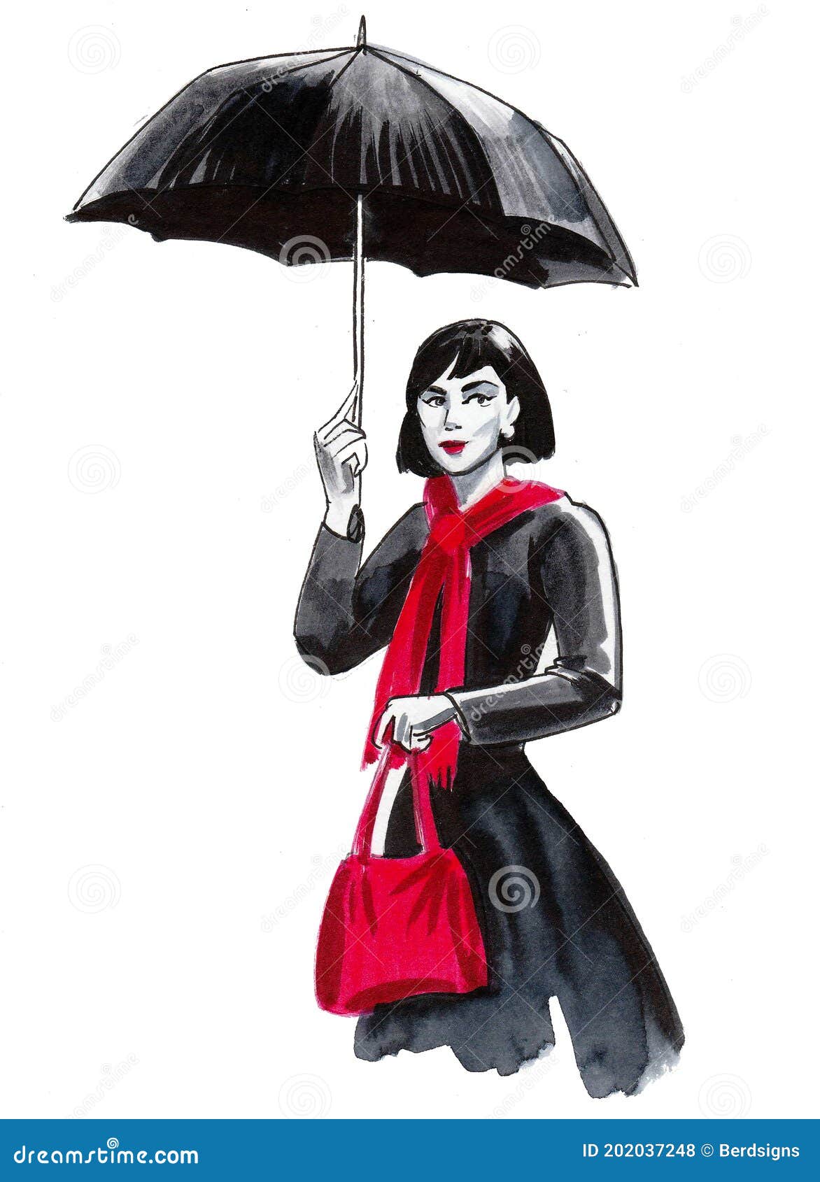 Chica bajo la lluvia stock de ilustración. Ilustración de cambiante - 202037248 Chica bajo la lluvia stock de ilustración. Ilustración de cambiante - 202037248