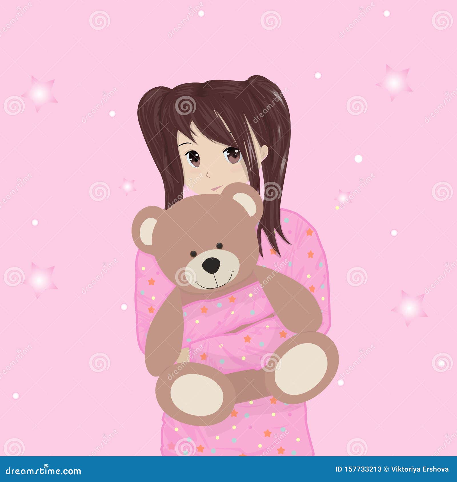 Chica En Pijamas Abraza a Un Oso, Anime, Ilustración Vectorial Ilustración del Vector - Ilustración de divertido, noche: 157733213 Chica En Pijamas Abraza a Un Oso, Anime, Ilustración Vectorial Ilustración del Vector - Ilustración de divertido, noche: 157733213