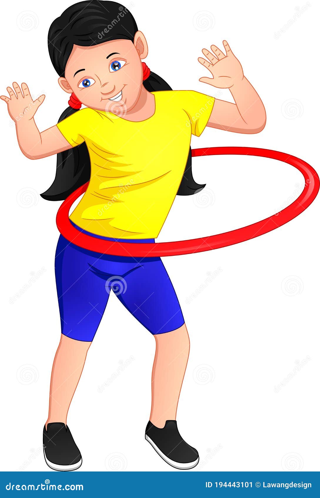 Chica jugando a hula hoop ilustración del vector. Ilustración de ajuste -  194443101