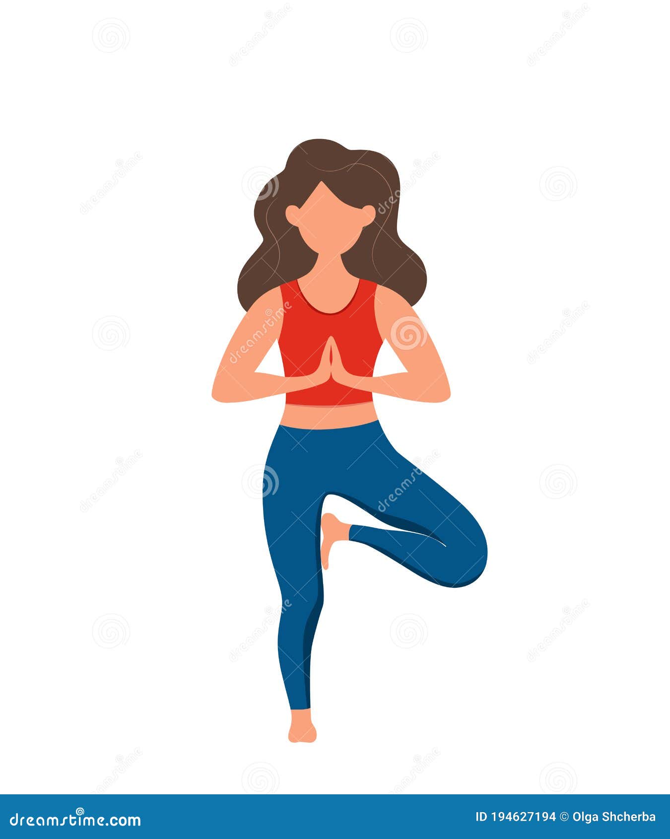 Chica Practicando Yoga Asana Posa Y Estilo De Vida Saludable Tierno Dibujo  Ilustración del Vector - Ilustración de activo, sano: 194627194