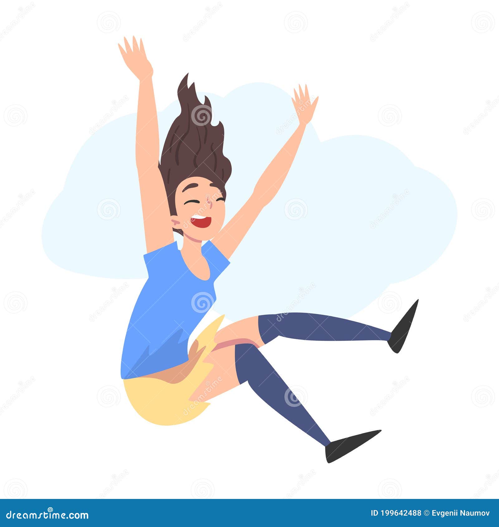 Chica Sonriente Volando En El Cielo, Persona Feliz Soñando, Luchando Por El  éxito De La Ilustración Vectorial De Dibujos Animados Ilustración del  Vector - Ilustración de feliz, recorrido: 199642488