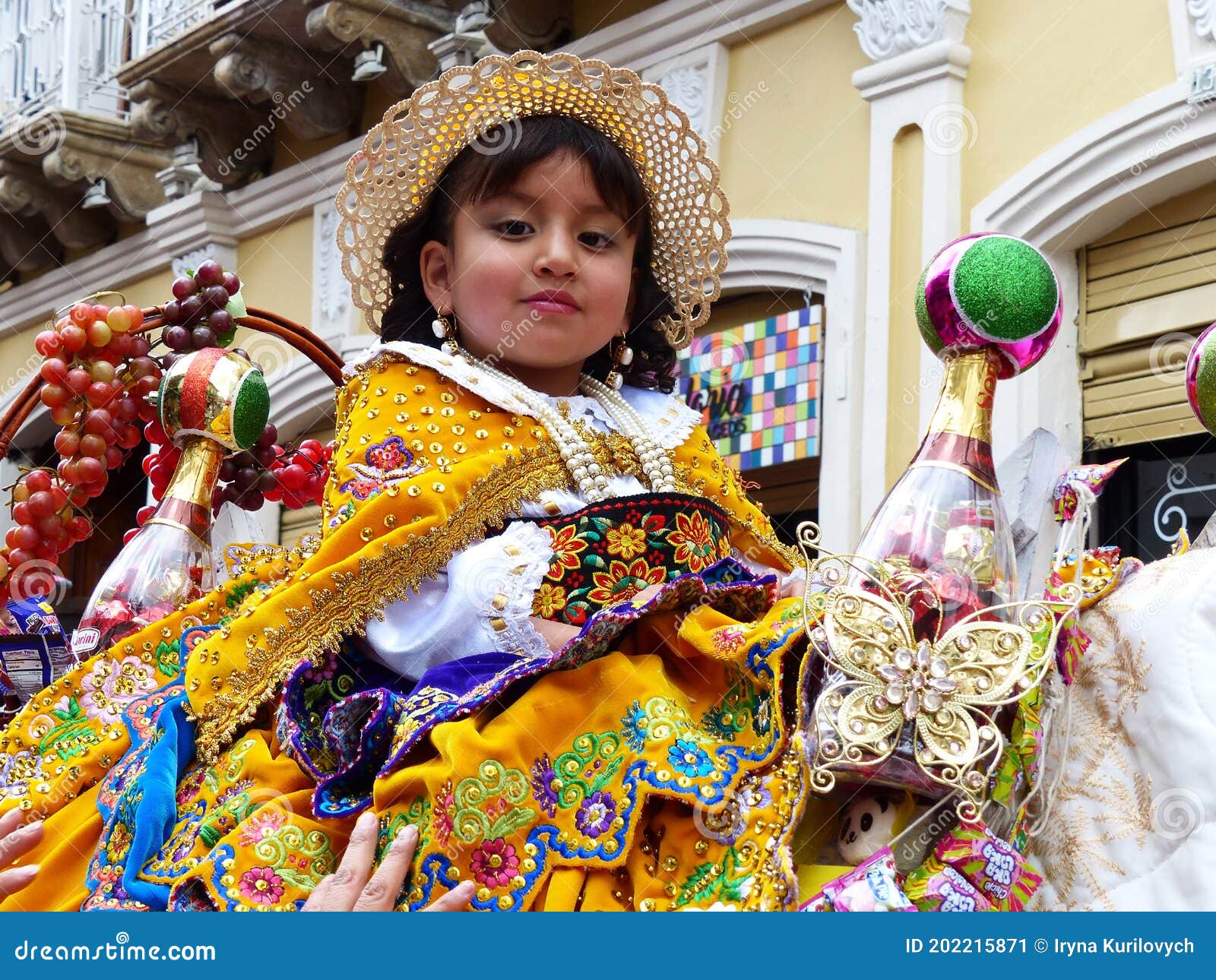 Chica Vestida Para Desfile Con Ropa Bordada Ecuador Foto editorial - Imagen  de navidad, alineada: 202215871