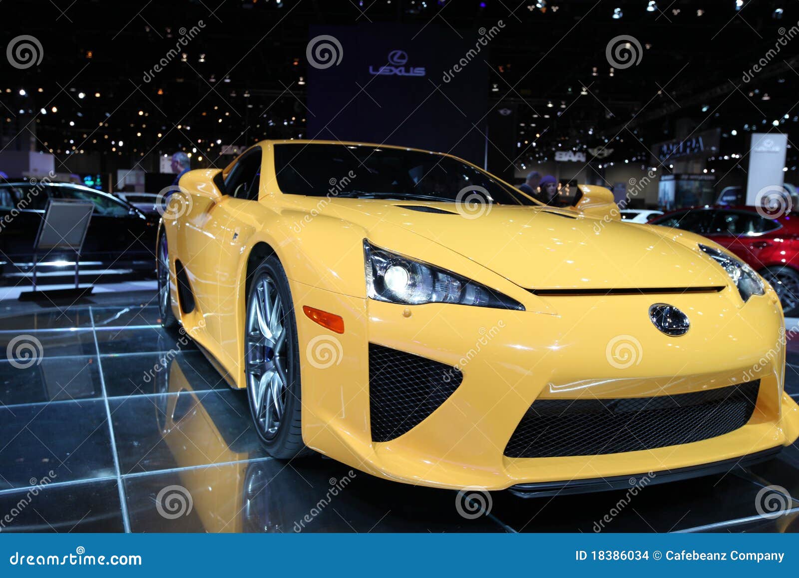 Chicago Auto Show Yellow Car Editorial Stock Image Image of shadow
