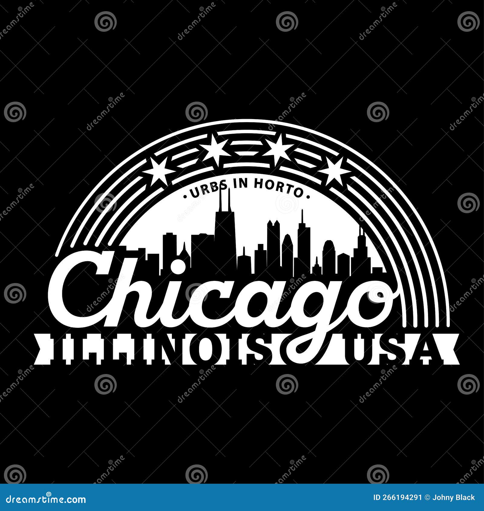 Chicago, Illinois, USA. Logo Design Template. Vector Illustration ...