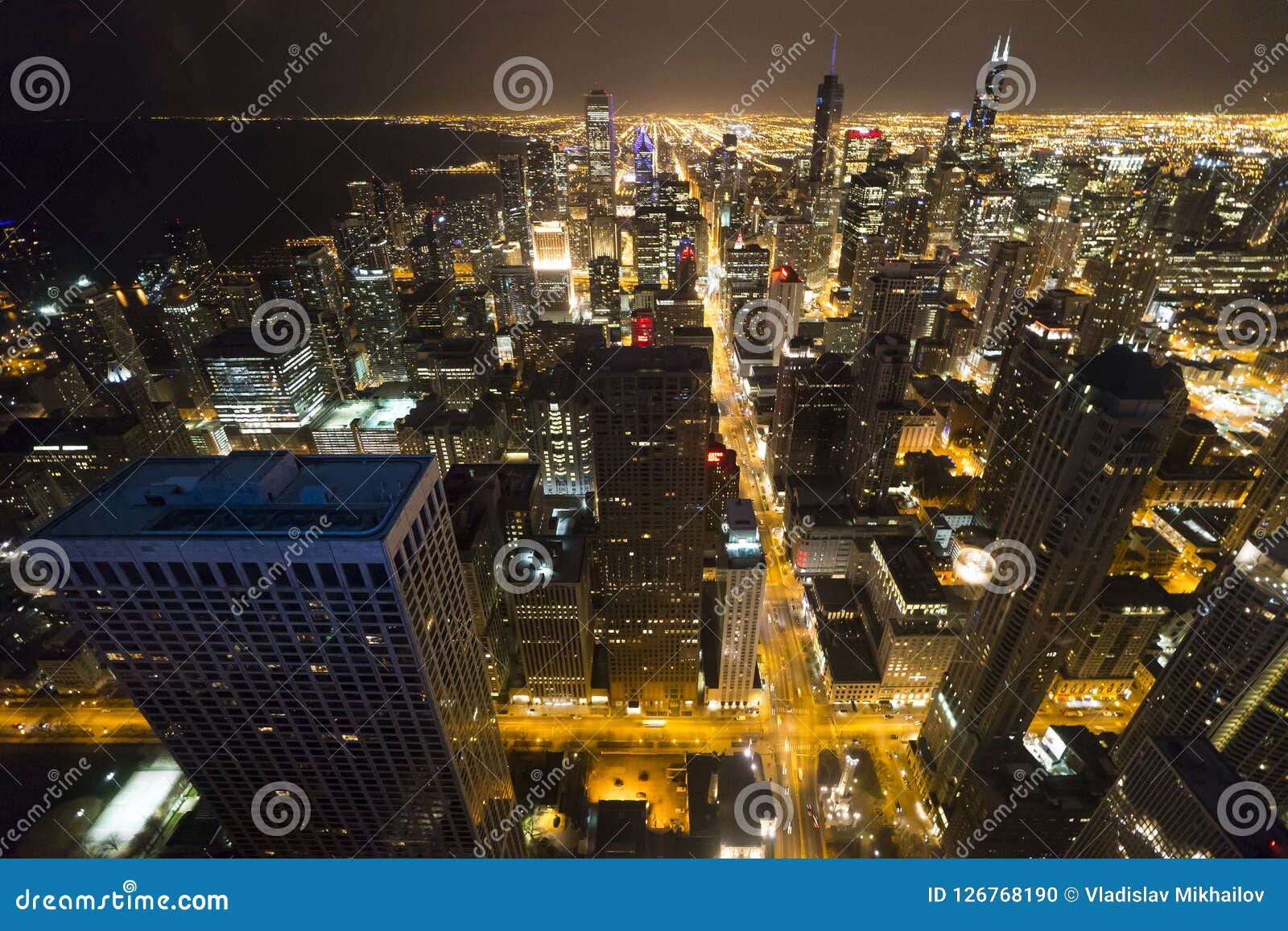 Chicago Downtown From 95th Floor Stock Photo Image Of