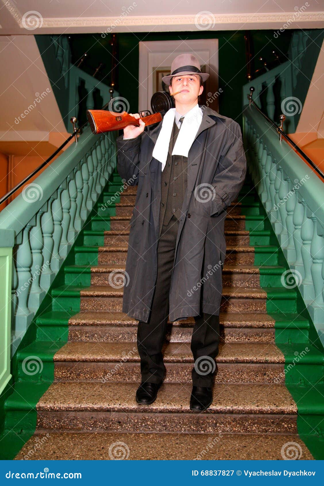 retro italian mafia gangster in 1920's Stock Photo