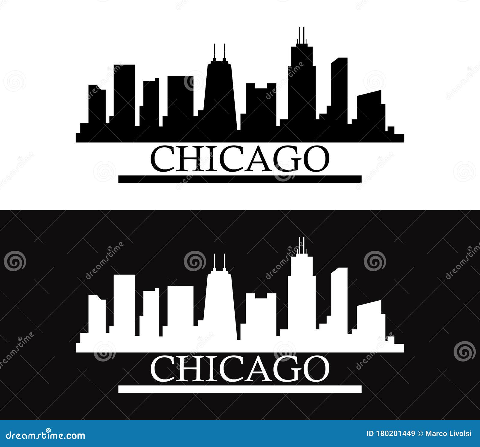 Chicago Icon Illustrated in Vector on White Background Stock Illustration Illustration of