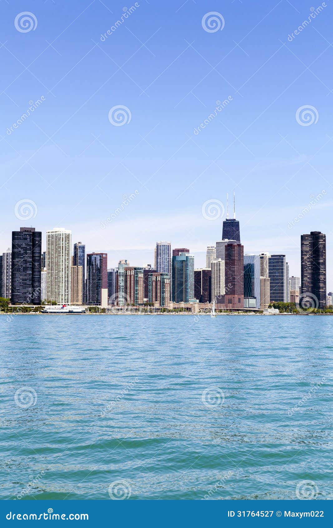 Chicago Skyline stock image. Image of illinois, boat 31764527