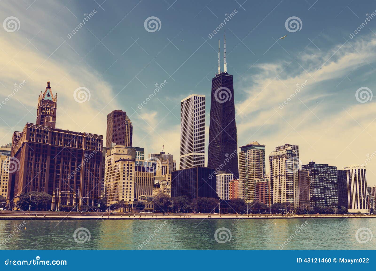 Chicago Skyline stock photo. Image of blue, exterior 43121460