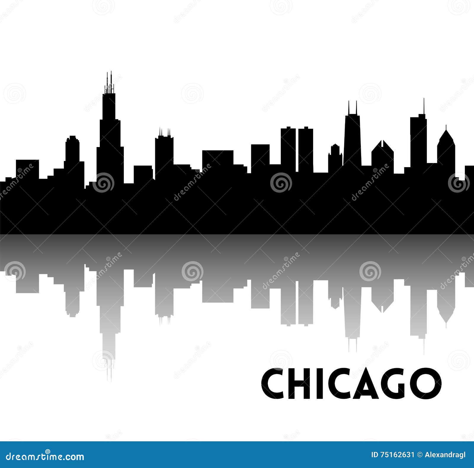 Chicago Skyline Logo Sketch Vector Illustration | CartoonDealer.com