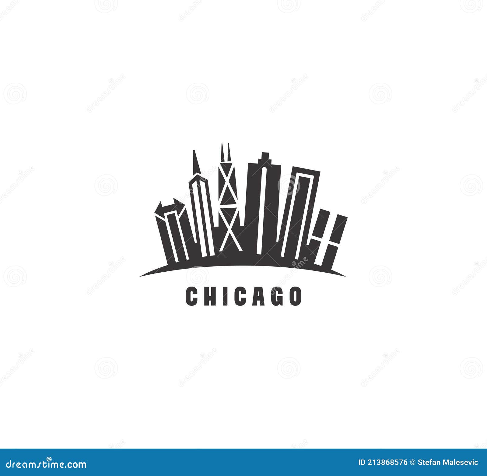 Chicago skyline stock vector. Illustration of icon, skyline 213868576