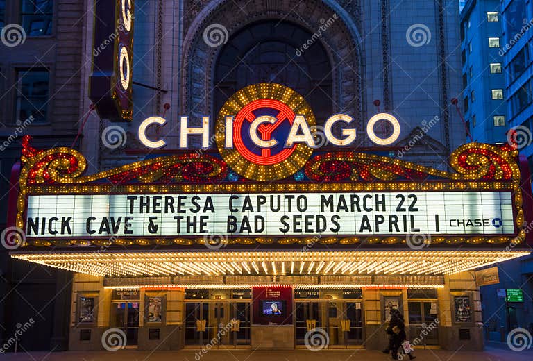 Chicago Theater editorial photography. Image of nightlife 32015287