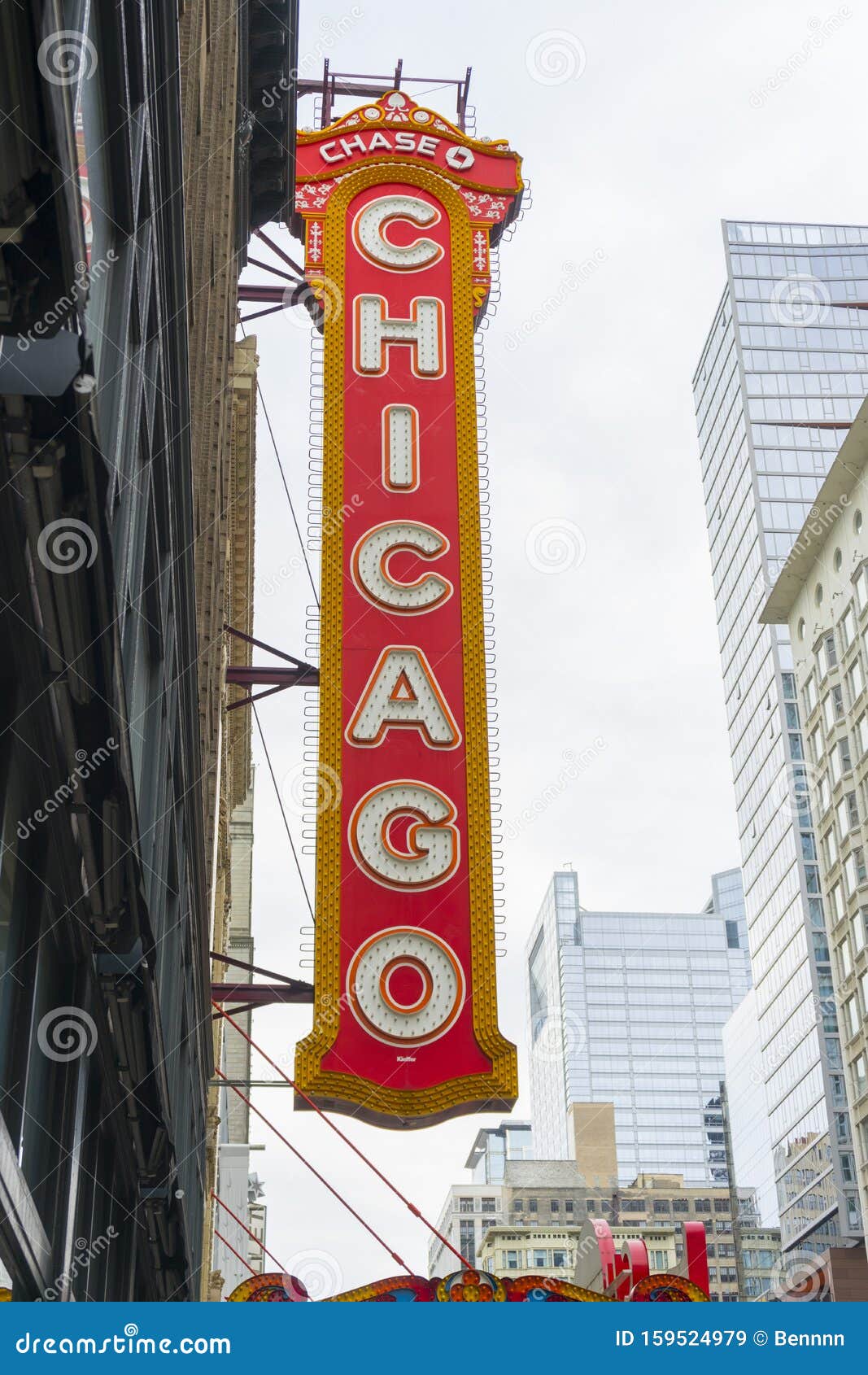 Chicago Theatre Sign. Chicago Theatre Was Founded in 1921 Editorial ...