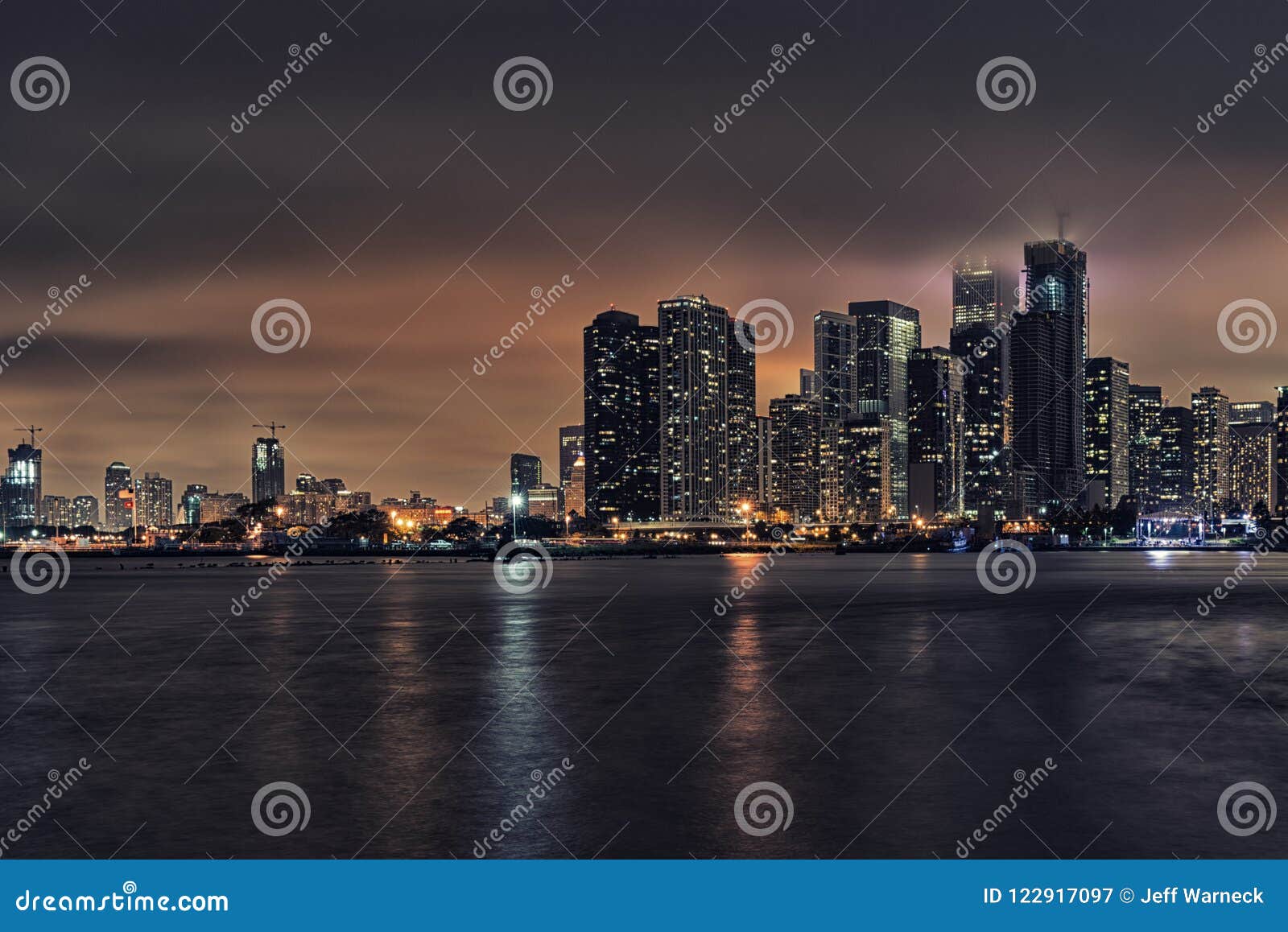 chicago water front night scape