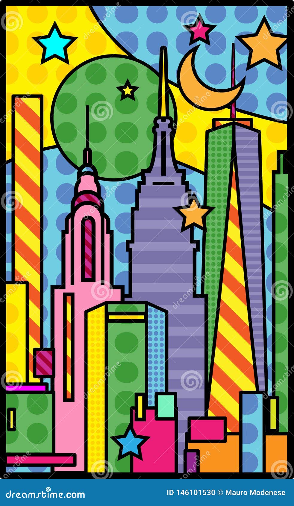 chicago skyline pop art