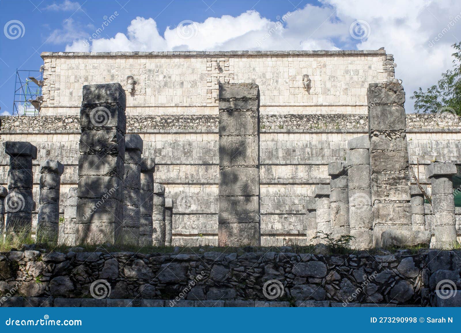 chichen itza ruins, grupo de la mil columnas, tinum, yucatan, mexico
