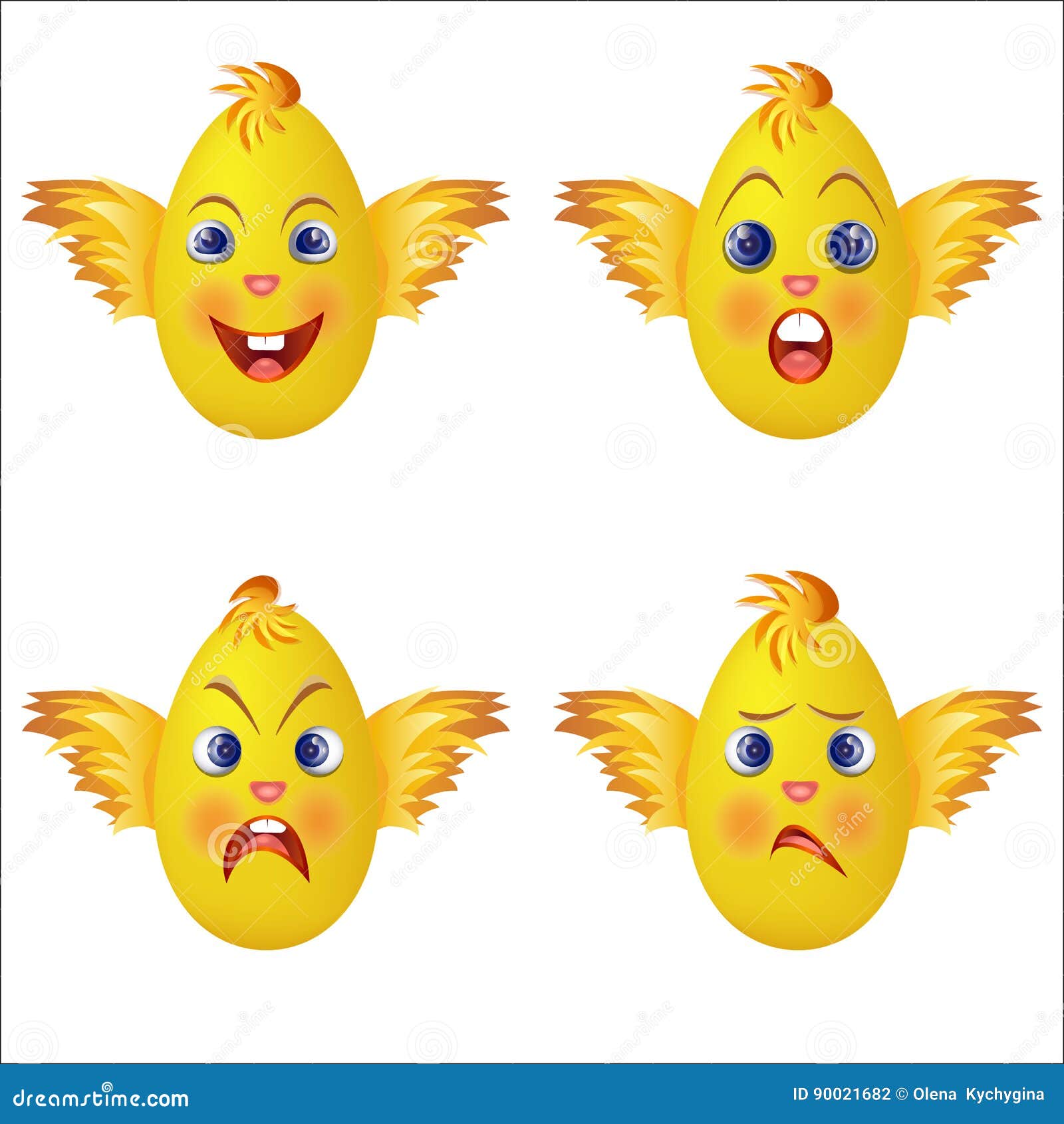 Chick emoji face stock illustration. Illustration of vector 90021682