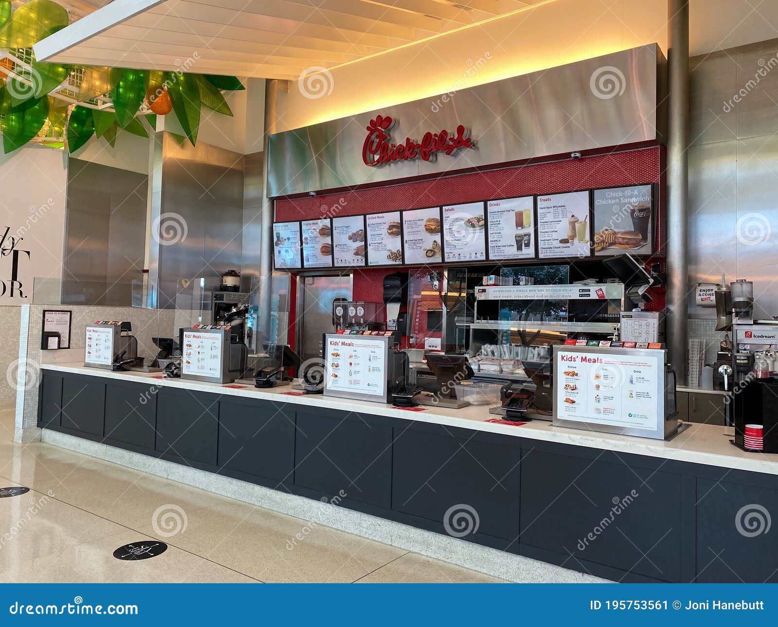 A Chickfila Fast Food Restaurant in an Indoor Mall Food Court in