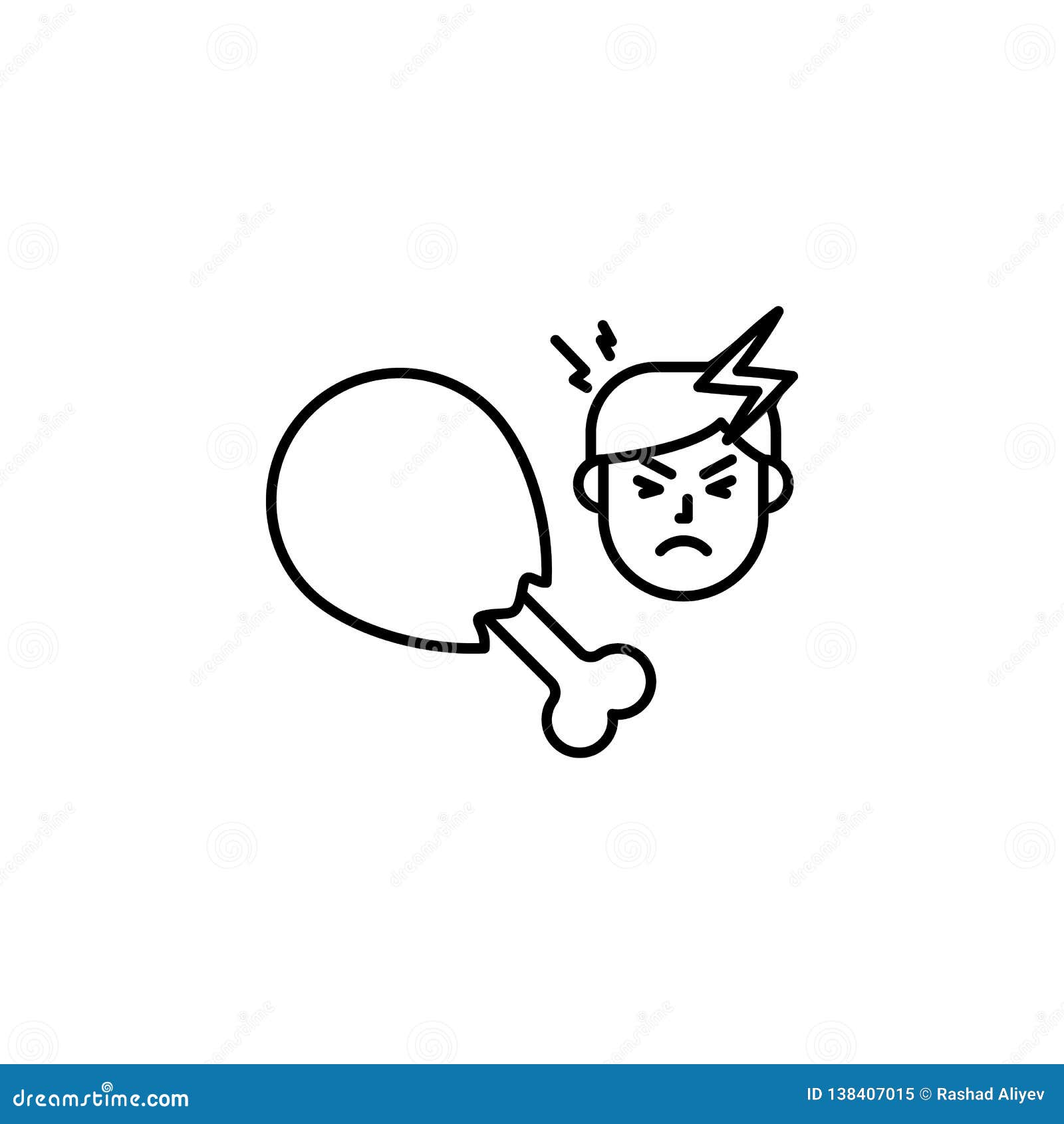 Chicken, Allergic Icon. Element of Problems with Allergies Icon Stock