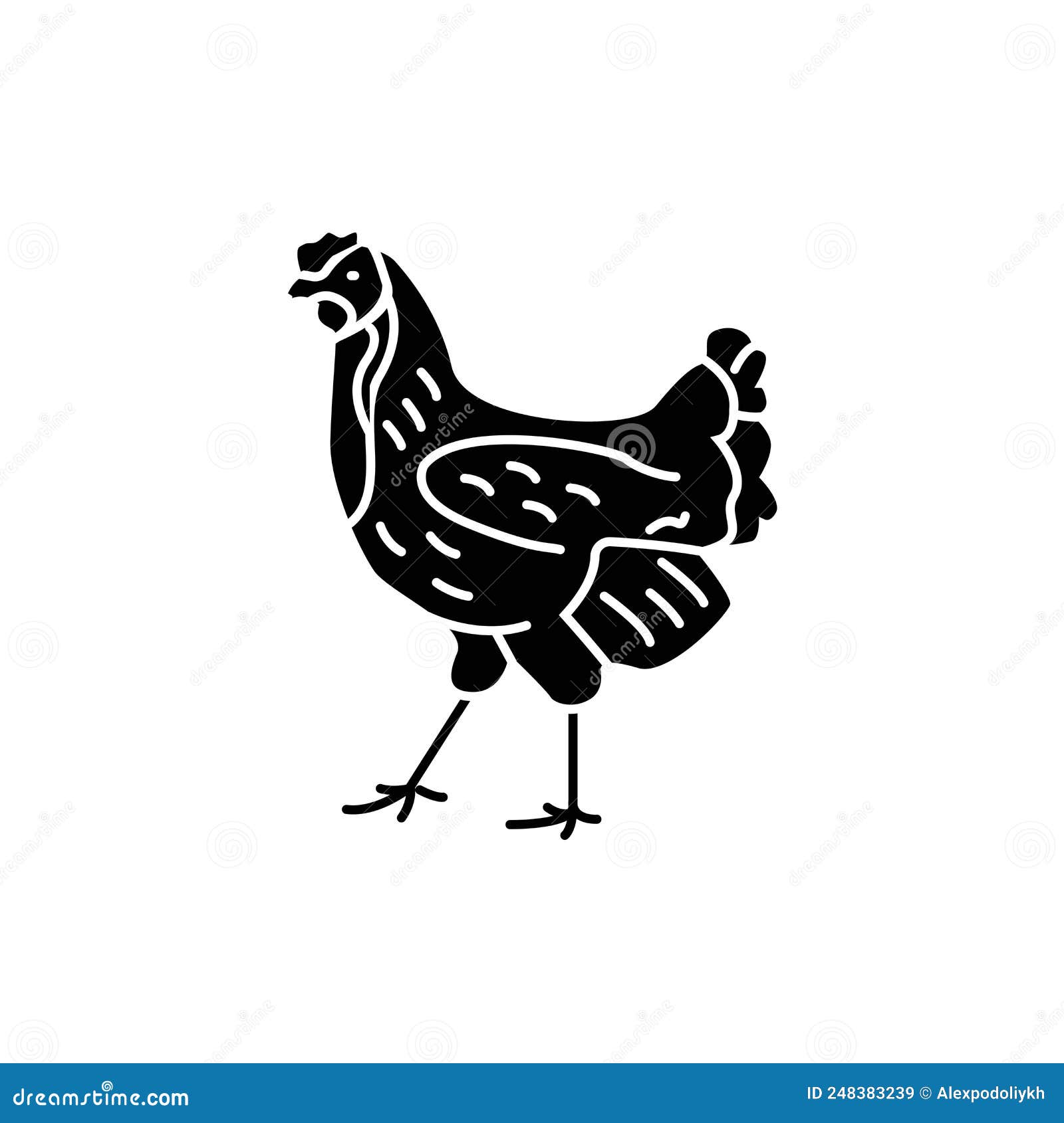 Chicken Bird Color Line Icon. Pictogram for Web Page Stock Vector ...