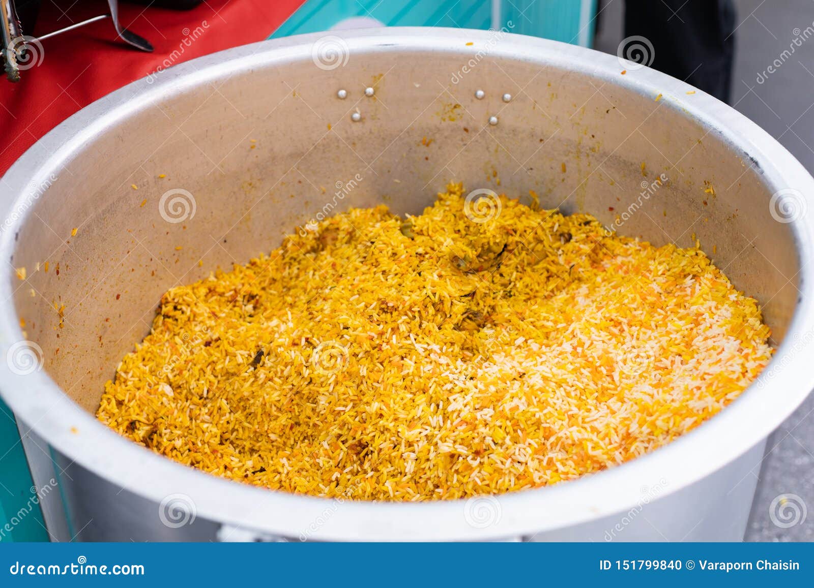 Chicken Biryani in a Big Pot Stock Photo - Image of rice, meal
