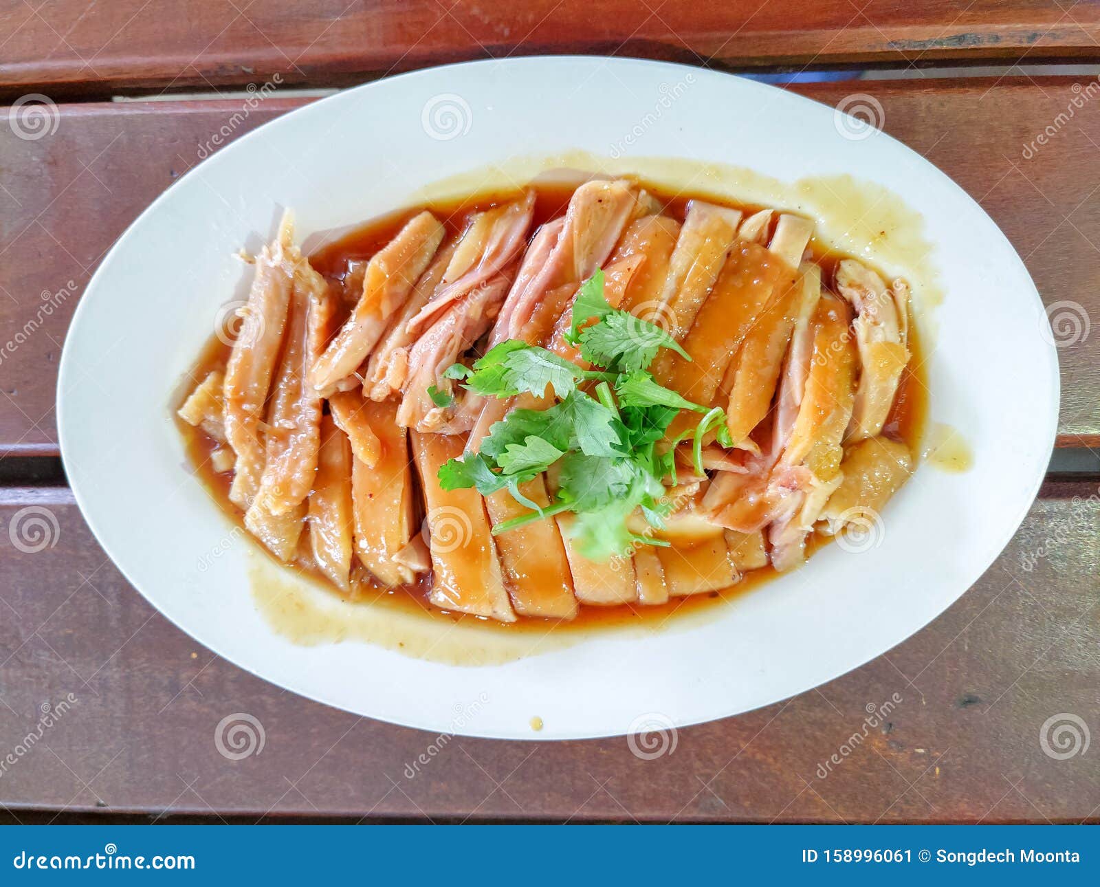 Chicken Braised Fish Sauce in a White Plate Stock Image Image of fish