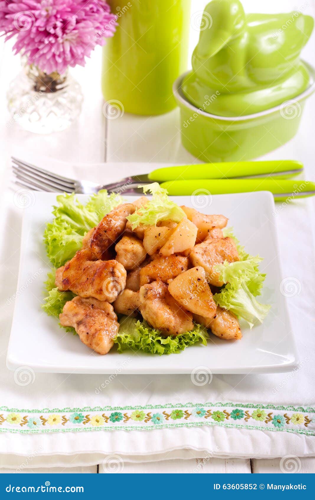 Chicken breast bites stock photo. Image of casserole 63605852