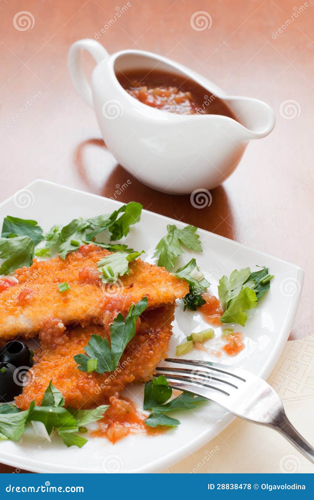 Chicken Breast in Breadcrumbs Stock Photo Image of herbs, fried 28838478