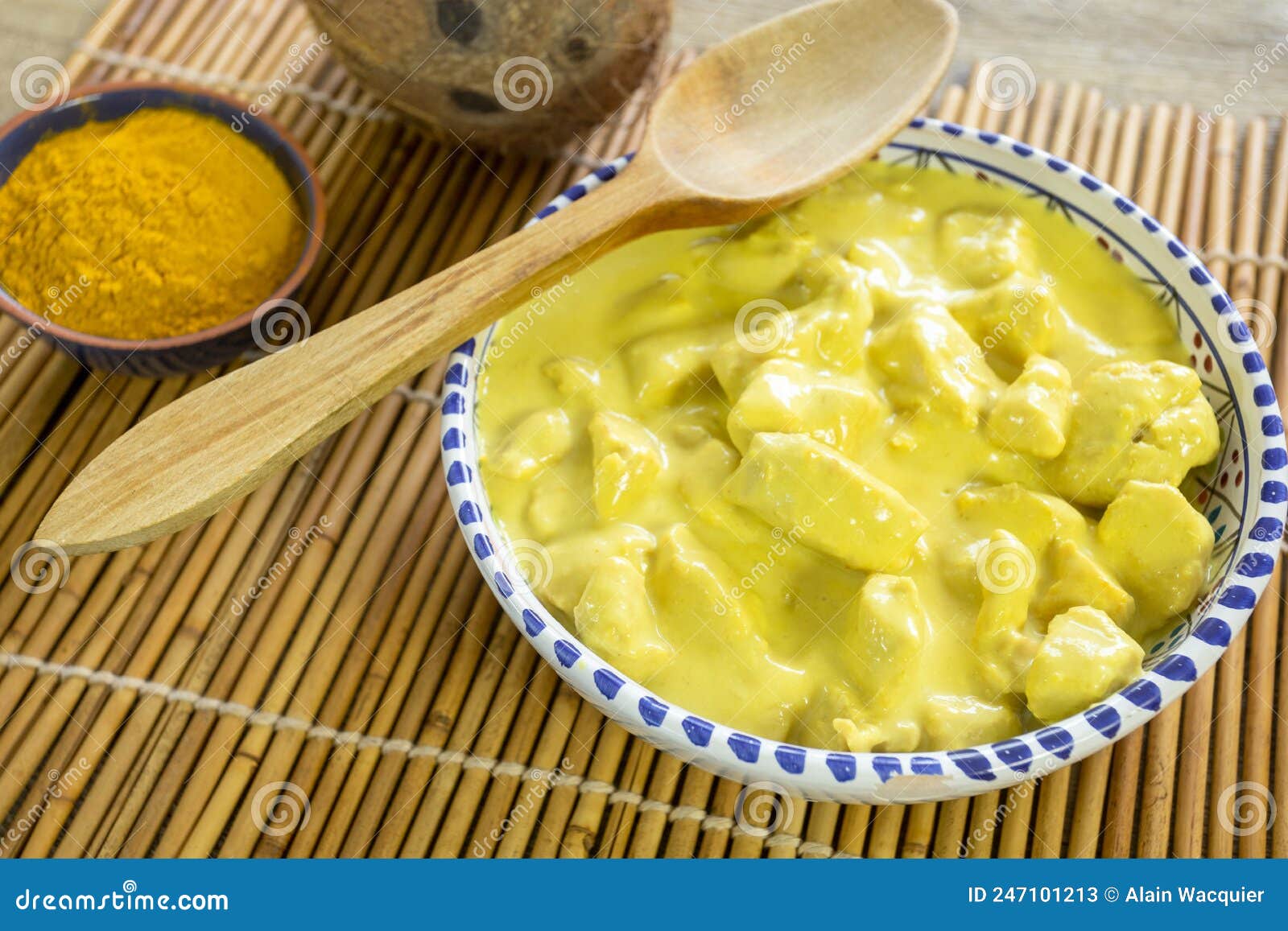 Chicken Breast with Coconut Milk and Curry Stock Image Image of meat