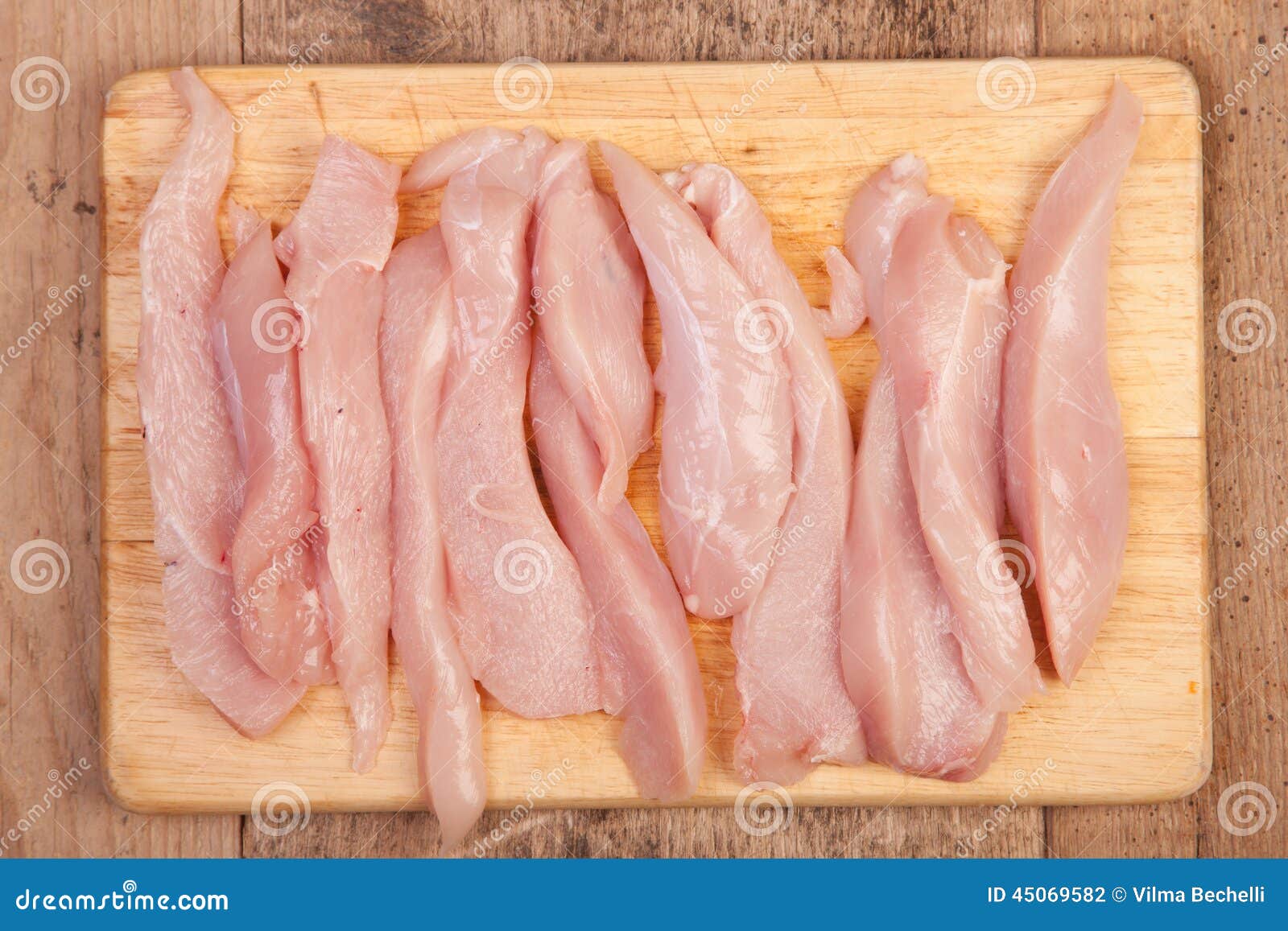 Chicken Breast Cut in To Stripes Stock Photo Image of eating, cooking