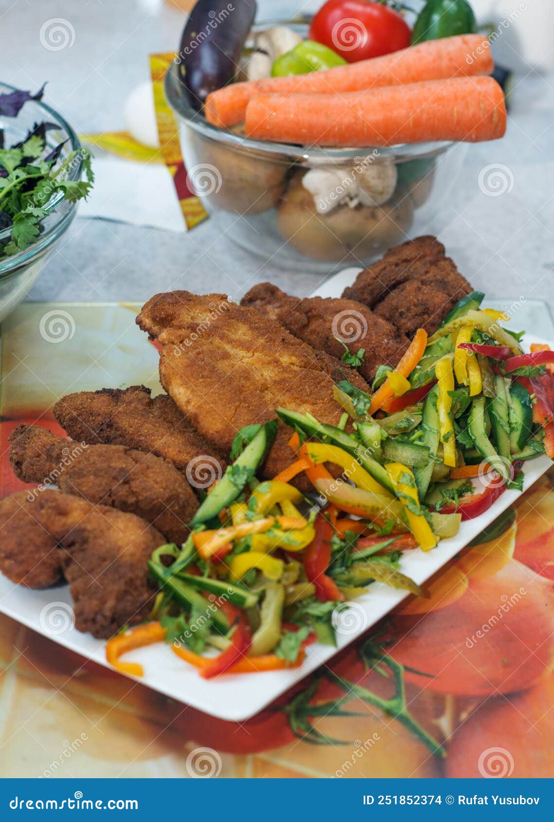 Chicken Breast Deep Fried in Breadcrumbs Stock Photo Image of dish