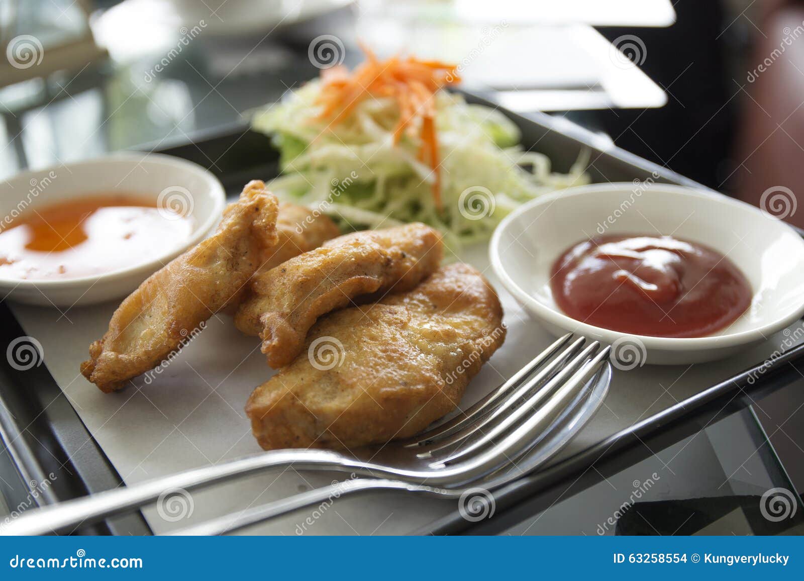 Chicken Breast deep fried stock photo. Image of lettuce 63258554