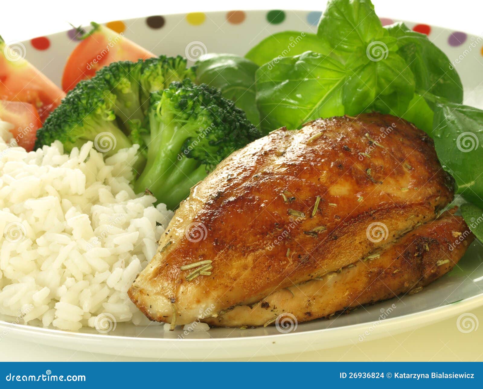 Chicken breast dinner. stock photo. Image of appetizer 26936824