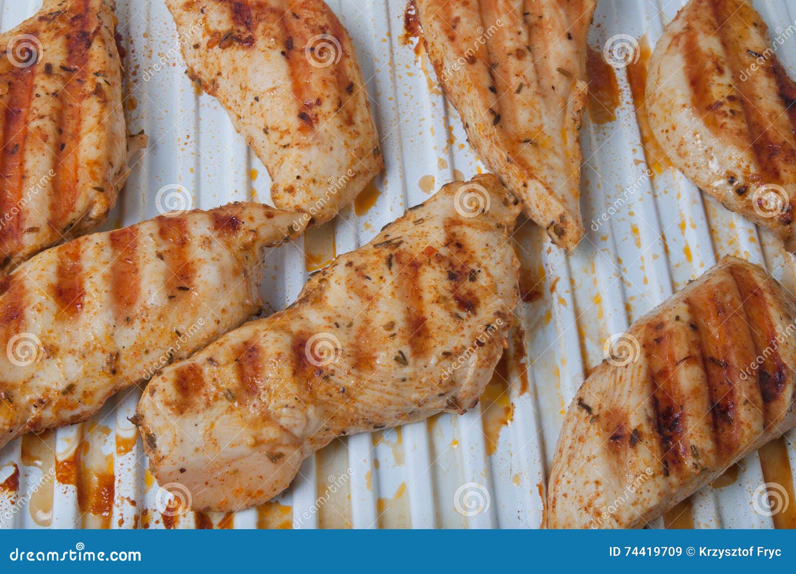 Chicken Breast on an Electric Grill Stock Image Image of breast